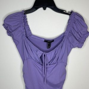Purple side scrunch dress